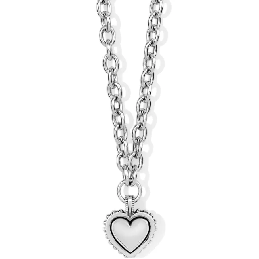 Necklaces>Brighton Pretty Tough Bold Heart Necklace Silver