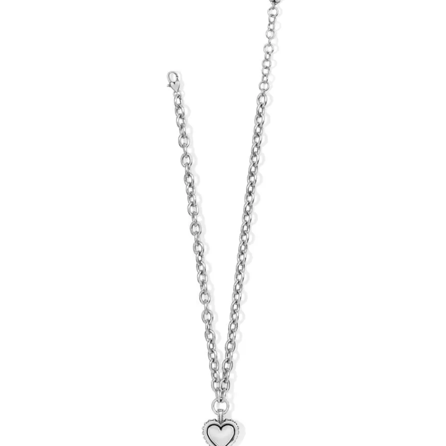 Necklaces>Brighton Pretty Tough Bold Heart Necklace Silver