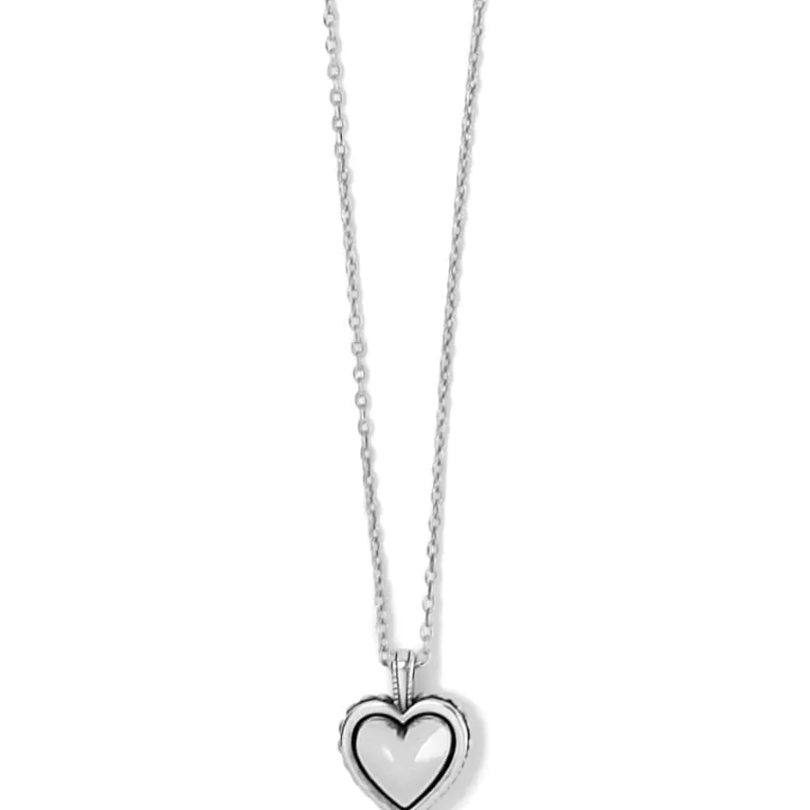 Necklaces>Brighton Pretty Tough Bold Heart Petite Necklace Silver