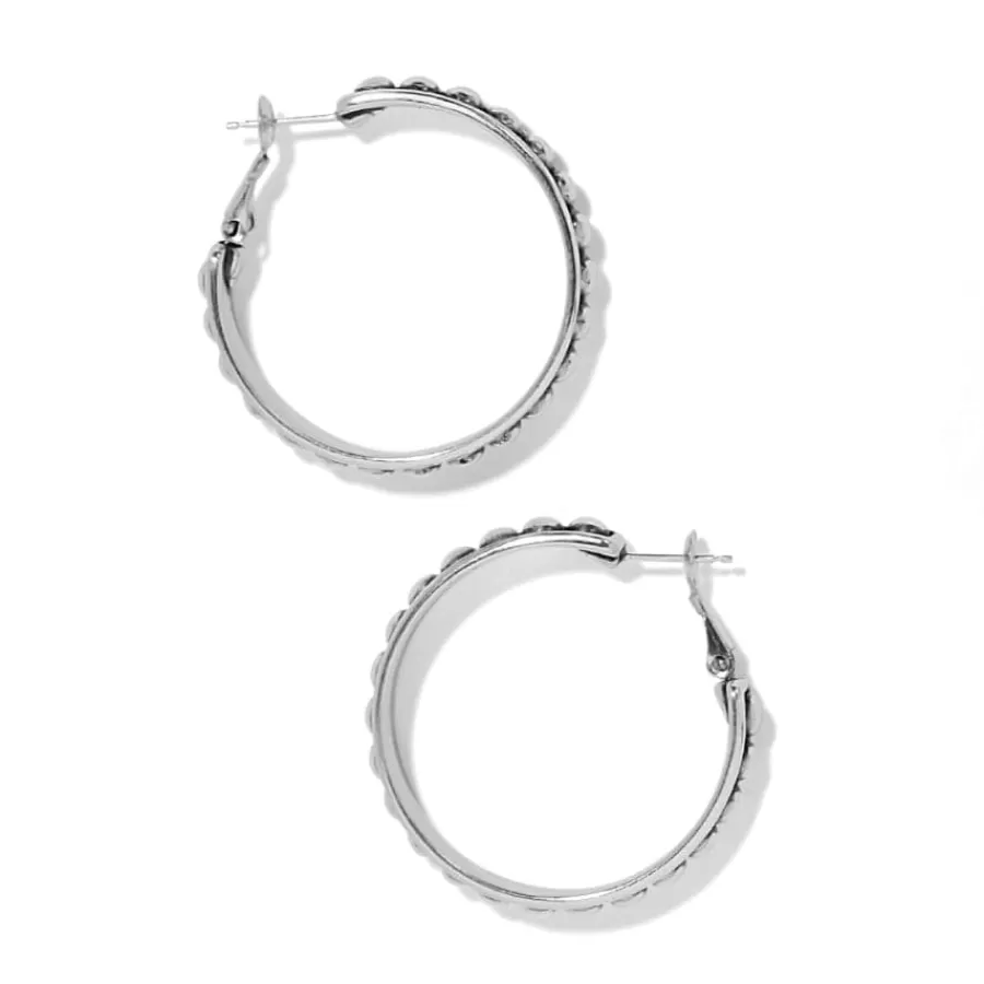 Earrings>Brighton Pretty Tough Stud Large Leverback Hoop Earrings Silver