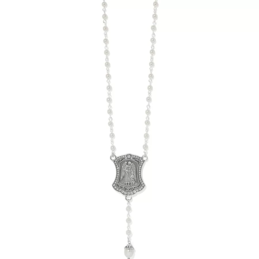 Necklaces>Brighton Protection Angel Pendant Necklace Silver-Pearl