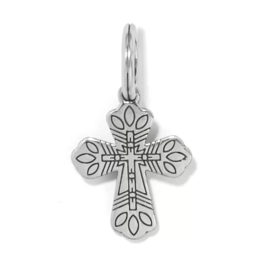 Charms>Brighton Pueblo Cross Charm Silver-Blue