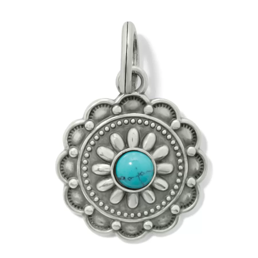 Charms>Brighton Pueblo Medallion Charm Silver-Blue