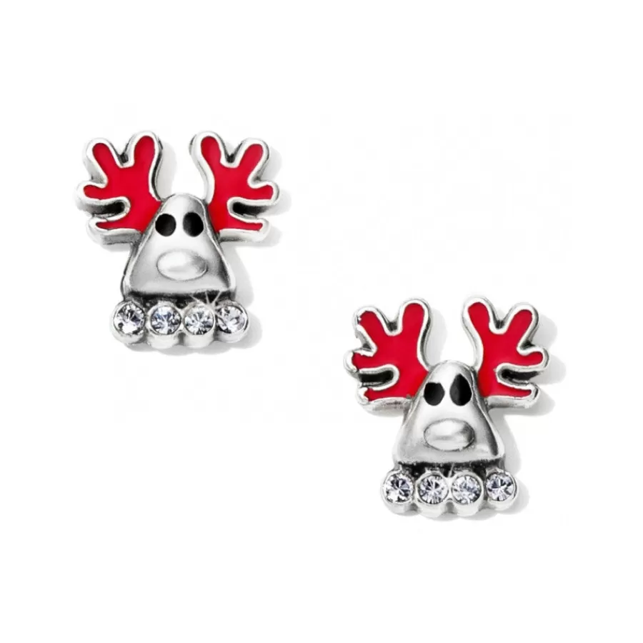 Earrings>Brighton Reindeer Mini Post Earrings Silver-Red