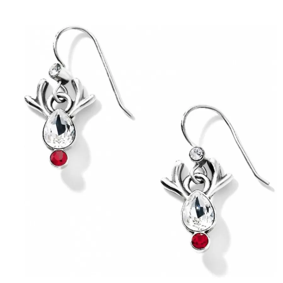 Earrings>Brighton Reindeer Rock French Wire Earrings Silver-Red