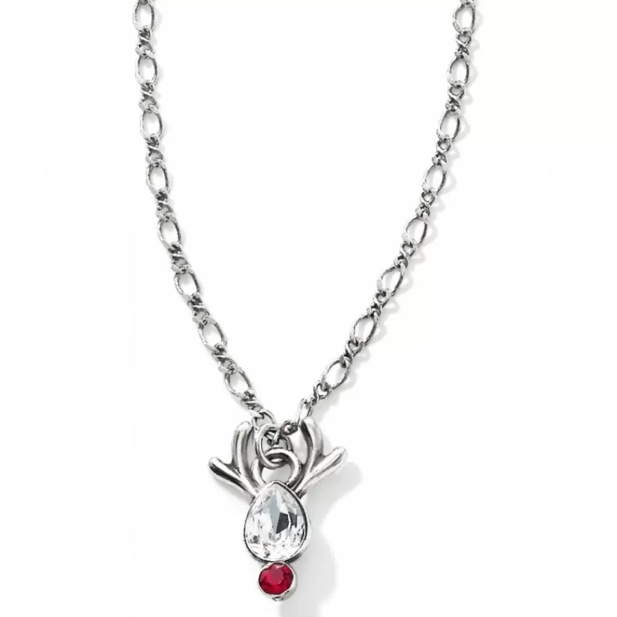 Necklaces>Brighton Reindeer Rock Necklace Silver-Red