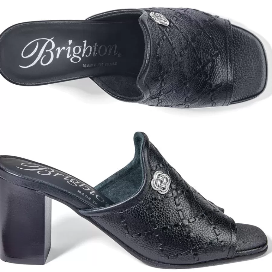 Heels>Brighton Riley Laced Heel Slides Black