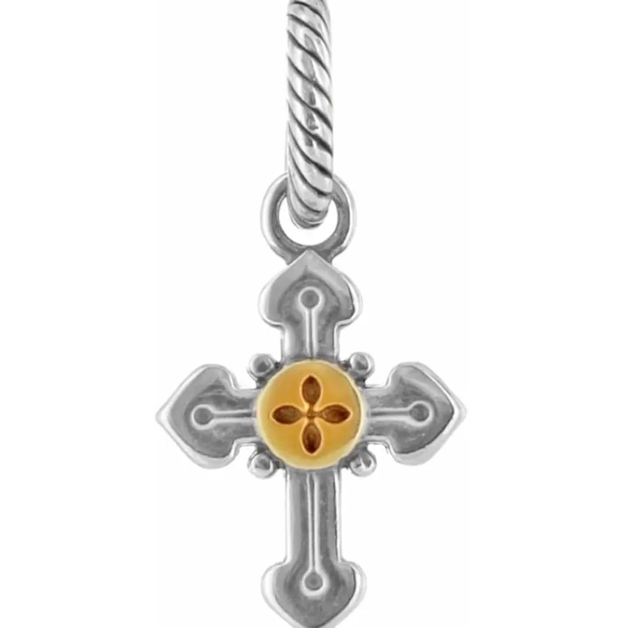 Charms>Brighton Sanctum Cross Charm Silver-Gold