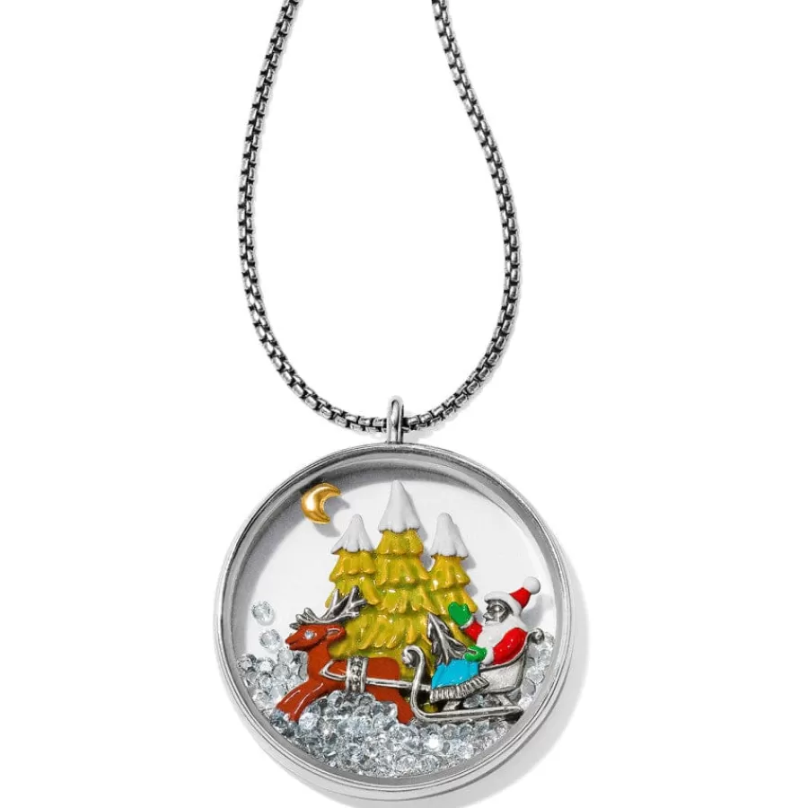 Necklaces>Brighton Santa's Sleigh Shaker Convertible Necklace Silver-Multi