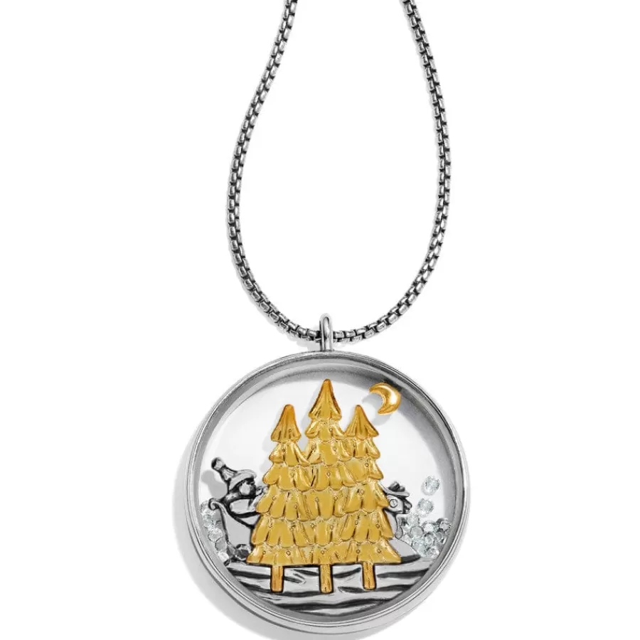 Necklaces>Brighton Santa's Sleigh Shaker Convertible Necklace Silver-Multi