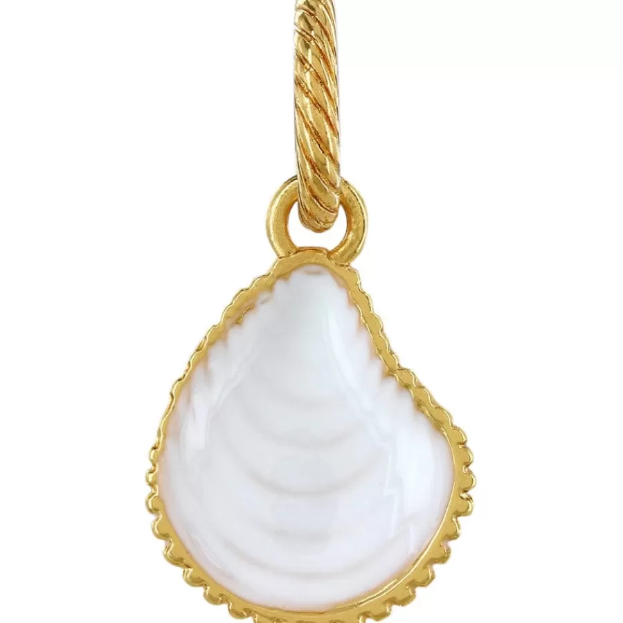 Charms>Brighton Sassy Shell Charm Gold-White