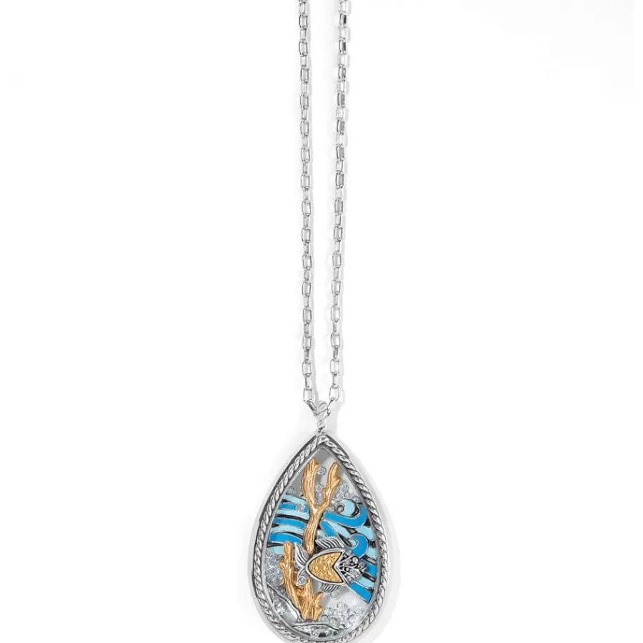 Necklaces>Brighton Sea Current Convertible Shaker Necklace Silver-Blue