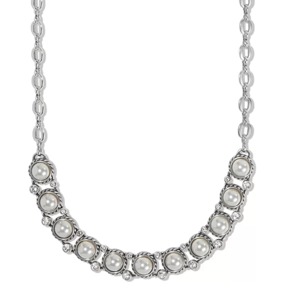 Necklaces>Brighton Sea Gem Collar Necklace Silver-Pearl