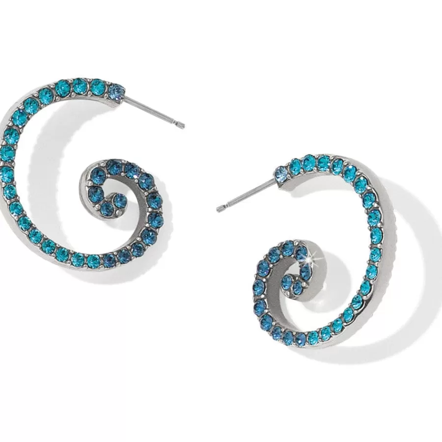 Earrings>Brighton Sea Of Love Crystal Hoop Earrings Silver-Blue