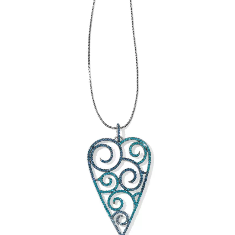 Necklaces>Brighton Sea of Love Heart Convertible Reversible Necklace Silver-Blue