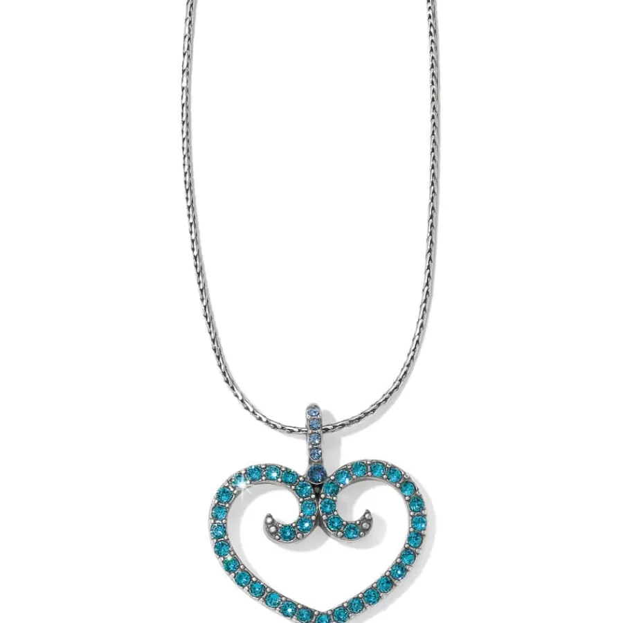 Necklaces>Brighton Sea of Love Reversible Petite Heart Necklace Silver-Blue