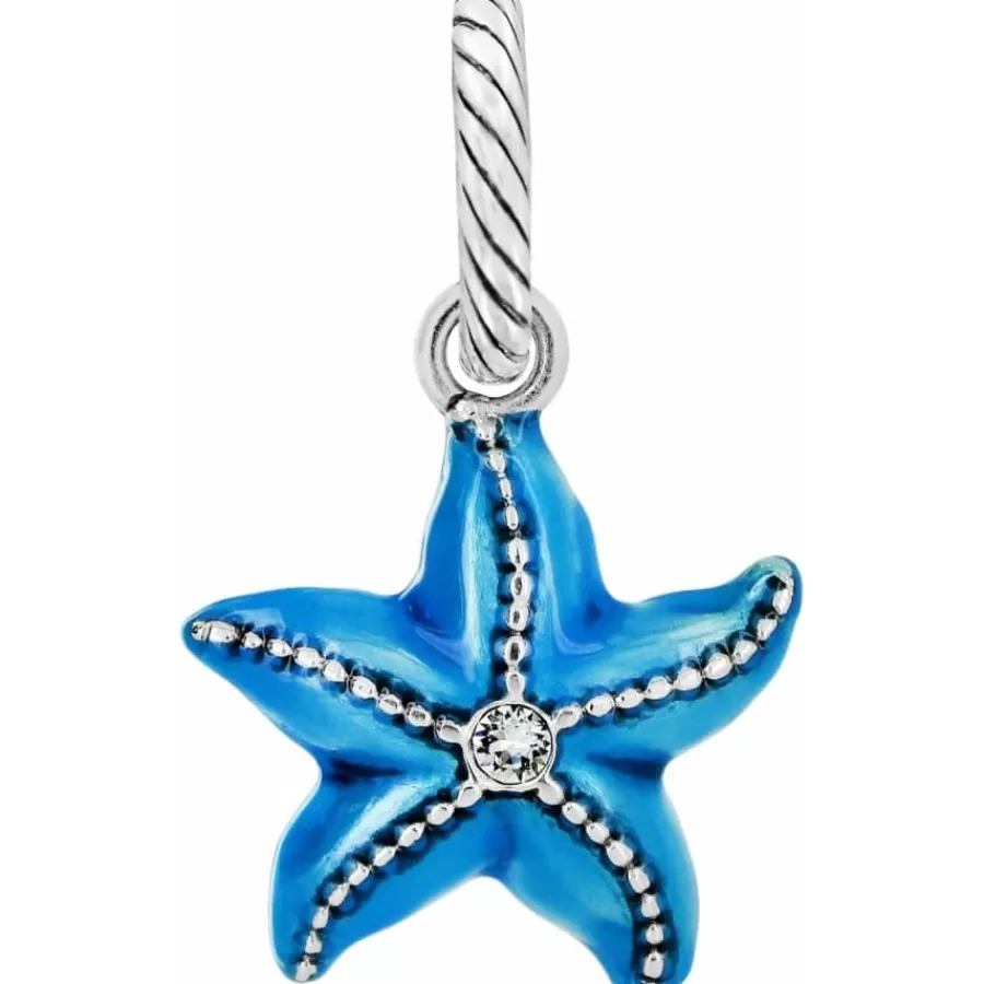 Charms>Brighton Seascape Starfish Charm Silver-Blue