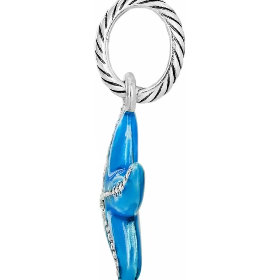 Charms>Brighton Seascape Starfish Charm Silver-Blue