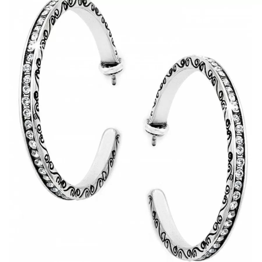 Earrings>Brighton Secret Of Love Hoop Post Earrings Silver