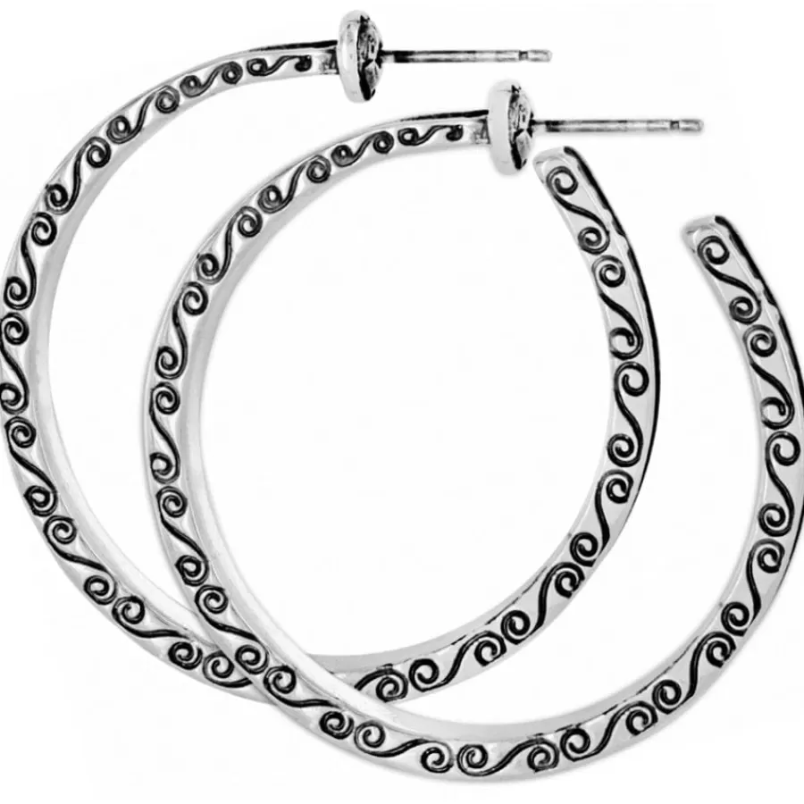 Earrings>Brighton Secret Of Love Hoop Post Earrings Silver