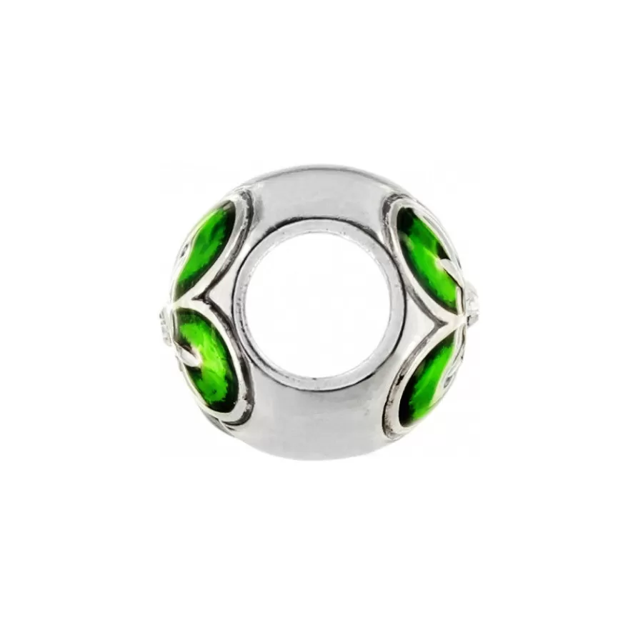 Beads & Spacers>Brighton Shamrock Bead Silver-Green