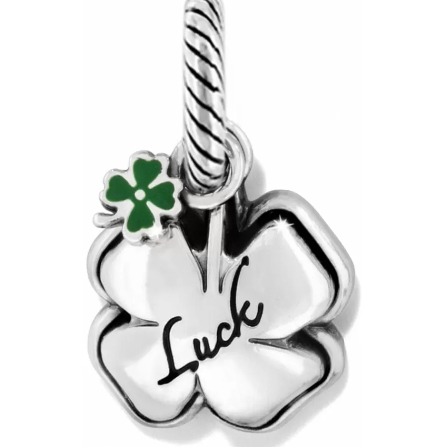 Charms>Brighton Shamrock Luck Charm Silver-Green