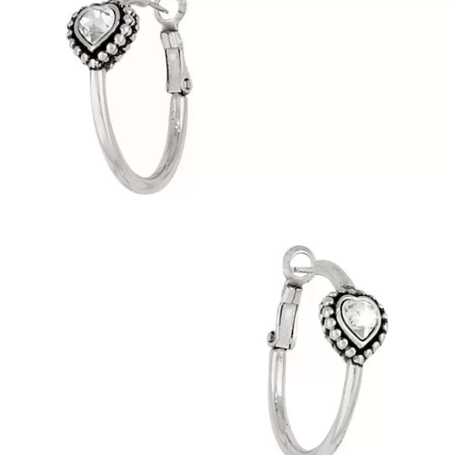 Earrings>Brighton Shimmer Heart Small Hoop Earrings Silver