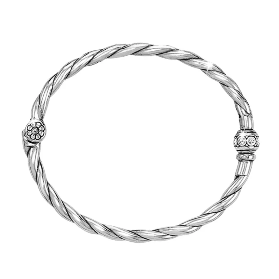 Charm Necklaces & Holders>Brighton Shimmer Hinged Bangle Silver