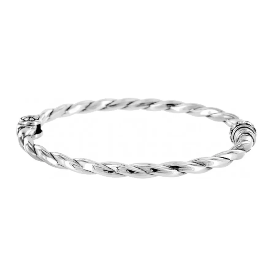 Charm Necklaces & Holders>Brighton Shimmer Hinged Bangle Silver