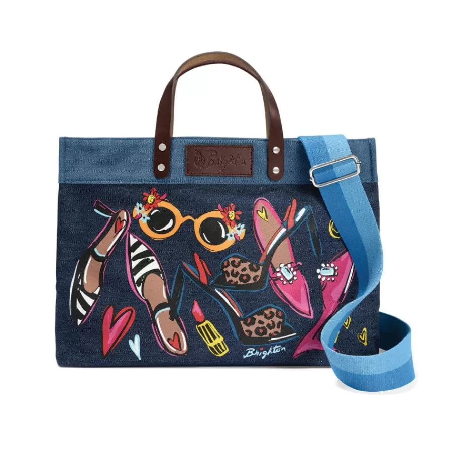 Crossbodies | Totes>Brighton Shoe Love East West Denim Tote Multi