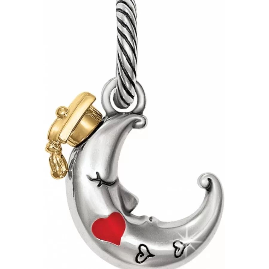 Charms>Brighton Shoot For the Moon Charm Silver-Multi