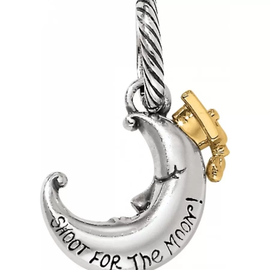 Charms>Brighton Shoot For the Moon Charm Silver-Multi