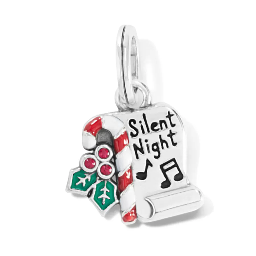 Charms>Brighton Silent Night Scroll Charm Silver-Multi