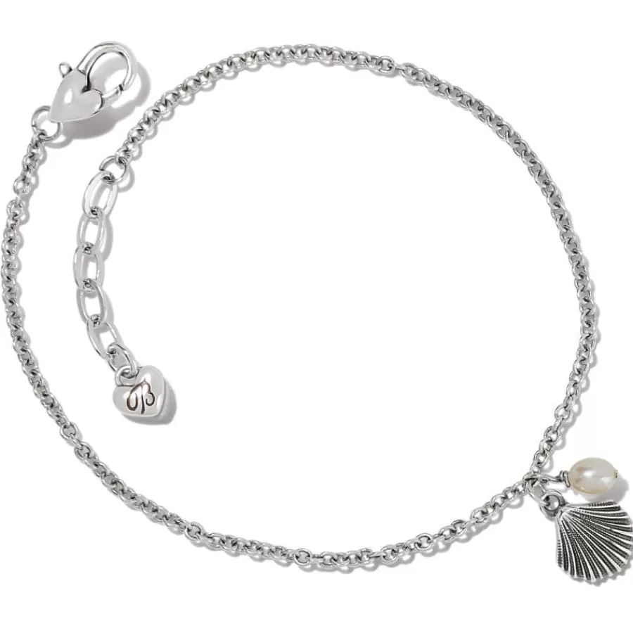 Anklets>Brighton Silver Shells Anklet Silver-Pearl