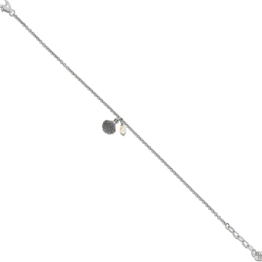 Anklets>Brighton Silver Shells Anklet Silver-Pearl