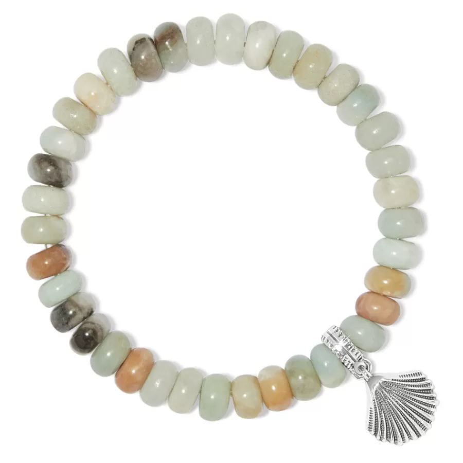 Bracelets>Brighton Silver Shells Bay Stretch Bracelet Silver-Blue