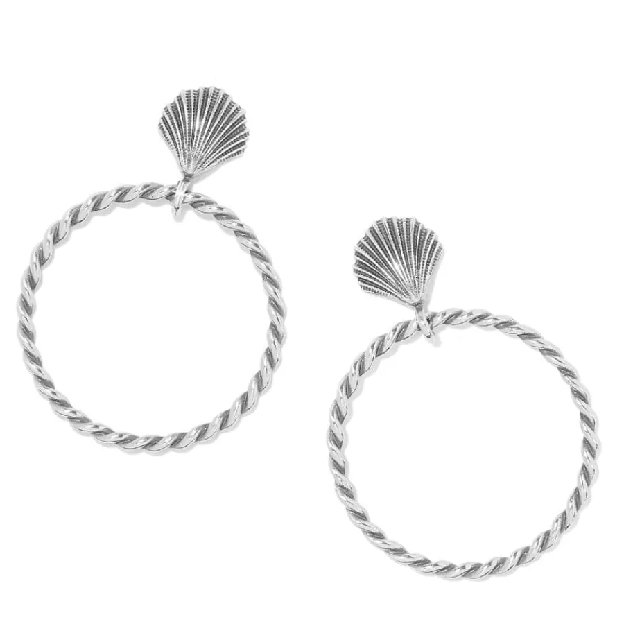 Earrings>Brighton Shells Hoop Earrings Silver