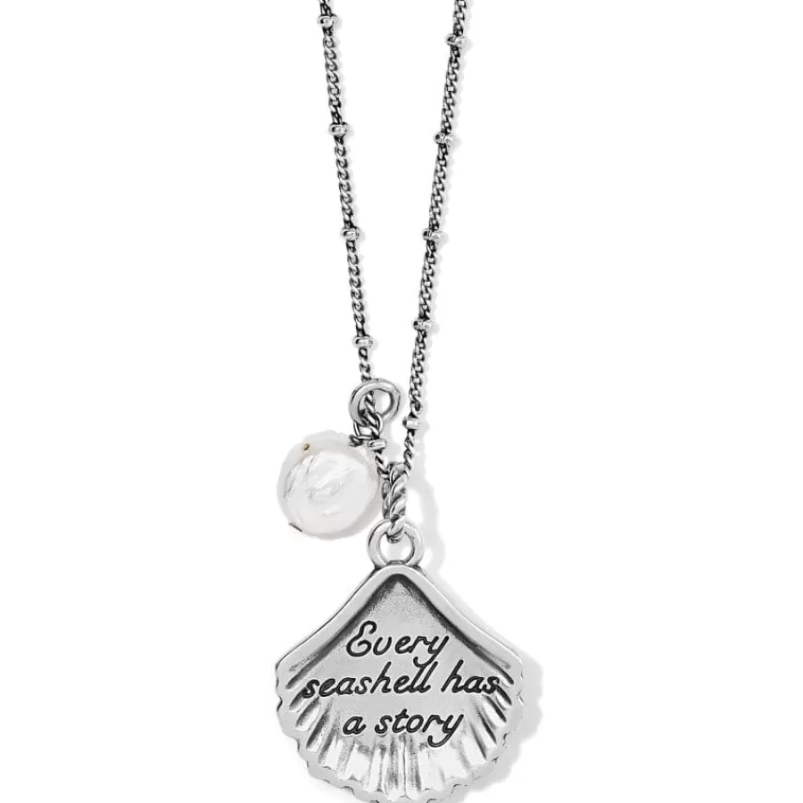 Necklaces>Brighton Silver Shells Pearl Necklace Silver-Pearl