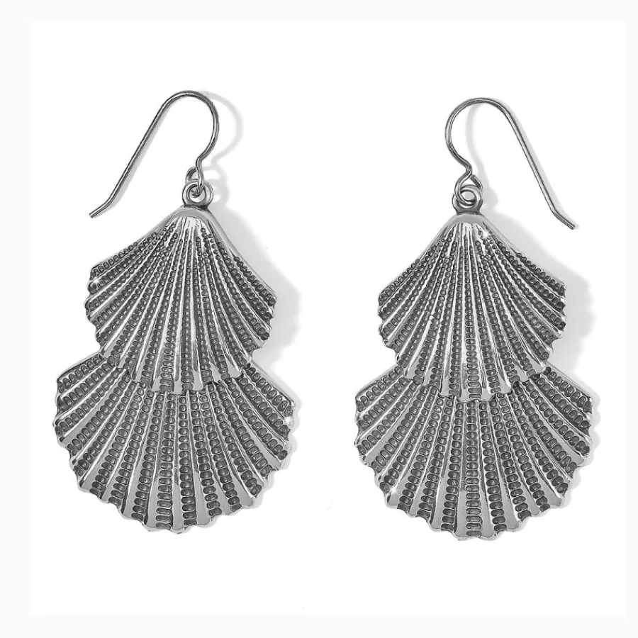 Earrings>Brighton Shells Two Tier French Wire Earrings Silver