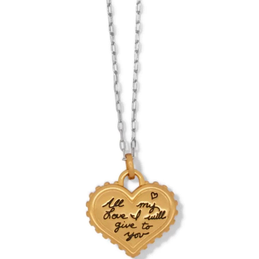 Necklaces>Brighton Simply Charming Giving Heart Necklace Gold-Blue