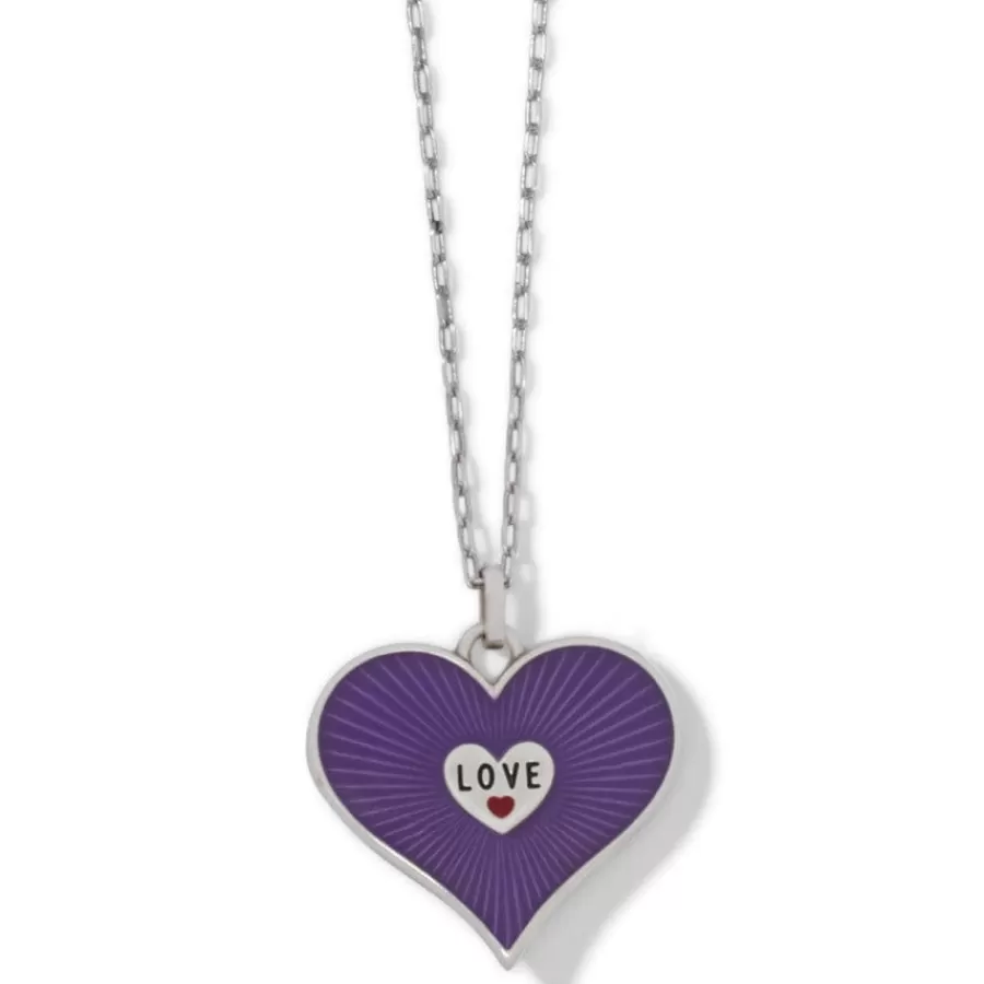 Necklaces>Brighton Simply Charming Love Necklace Silver-Red