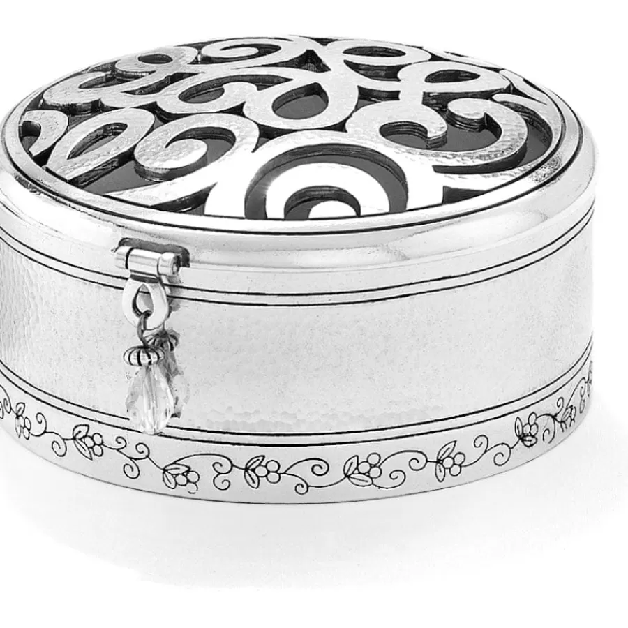 Jewelry Holders>Brighton Skribbel Round Trinket Box Silver