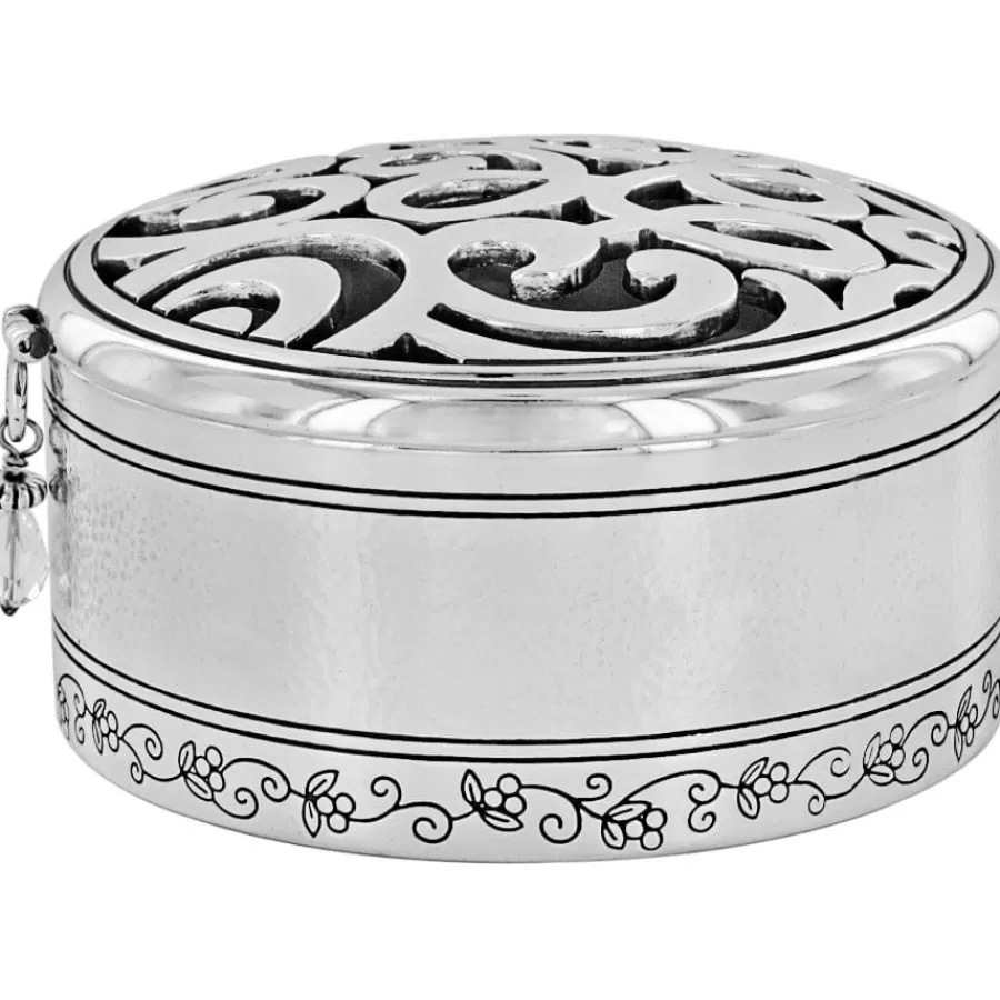 Jewelry Holders>Brighton Skribbel Round Trinket Box Silver