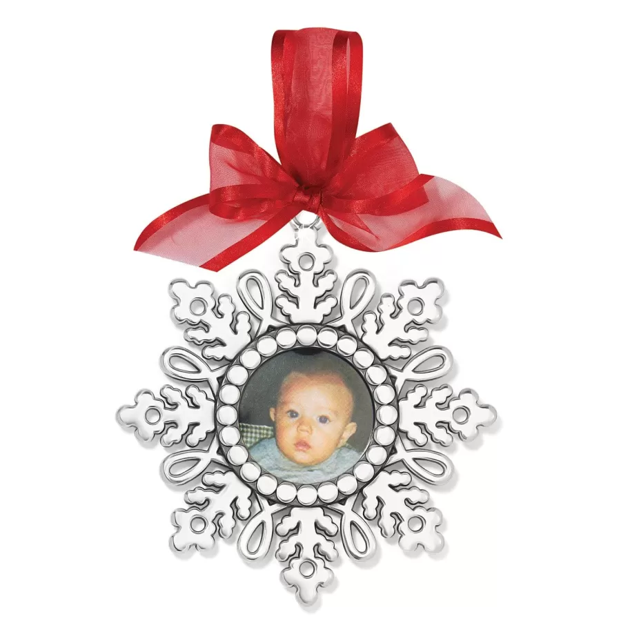 Photo Lockets>Brighton Snowflake Photo Delight Ornament Silver