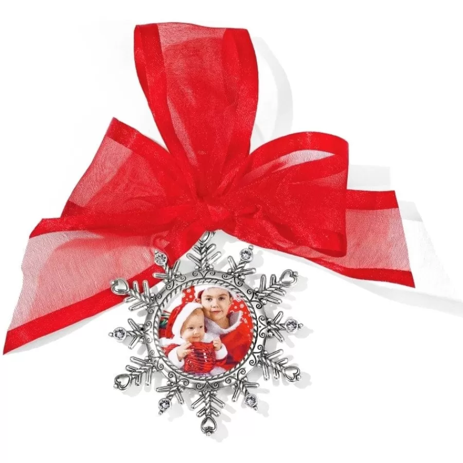 Photo Lockets>Brighton Snowflake Photo Ornament Silver