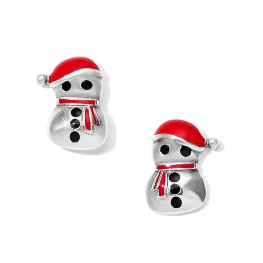 Earrings>Brighton Snowman Mini Post Earrings Silver-Red