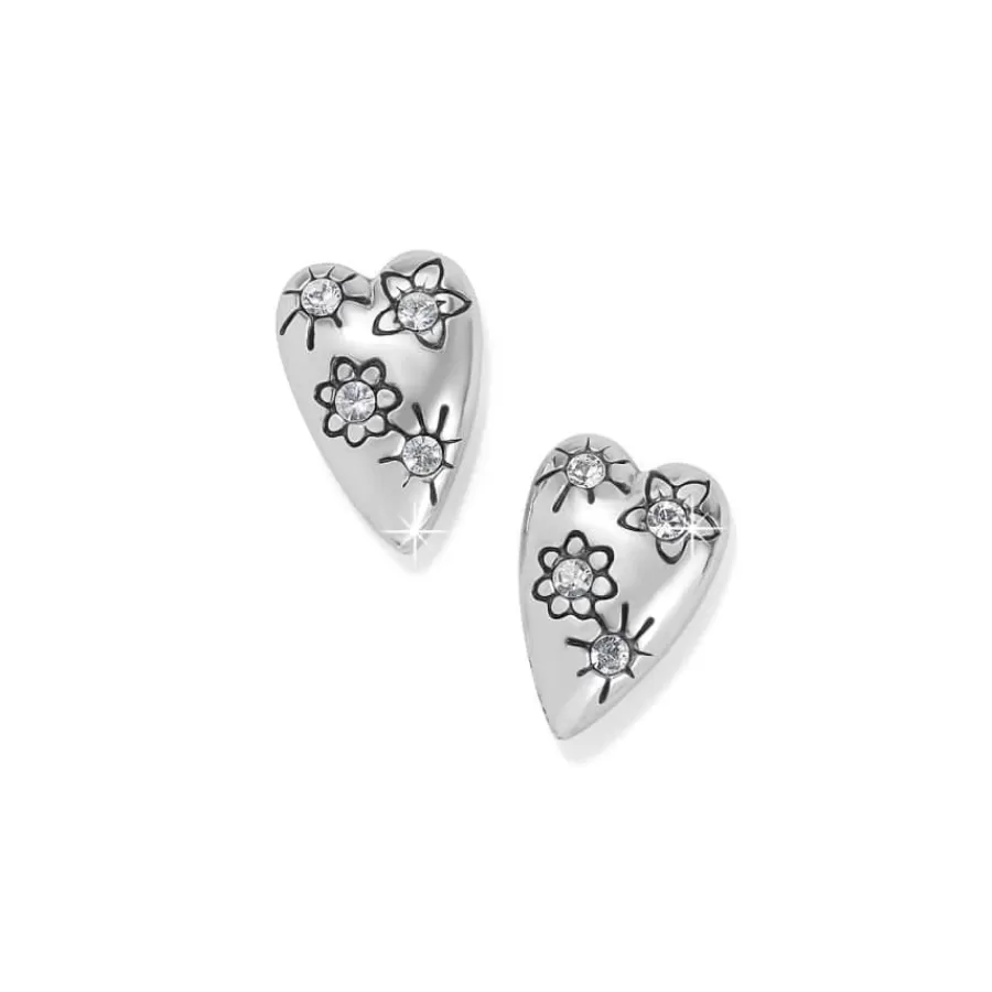 Earrings>Brighton Sparkling Heart Mini Post Earrings Silver