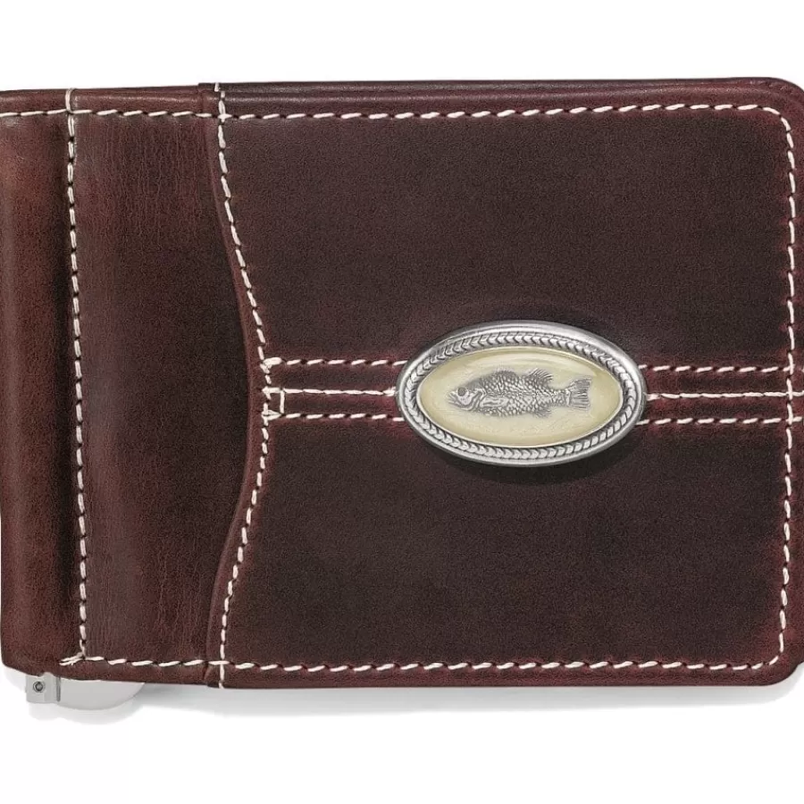 Men'S Belts & Wallets>Brighton Spokane Freshwater Money Clip Brown