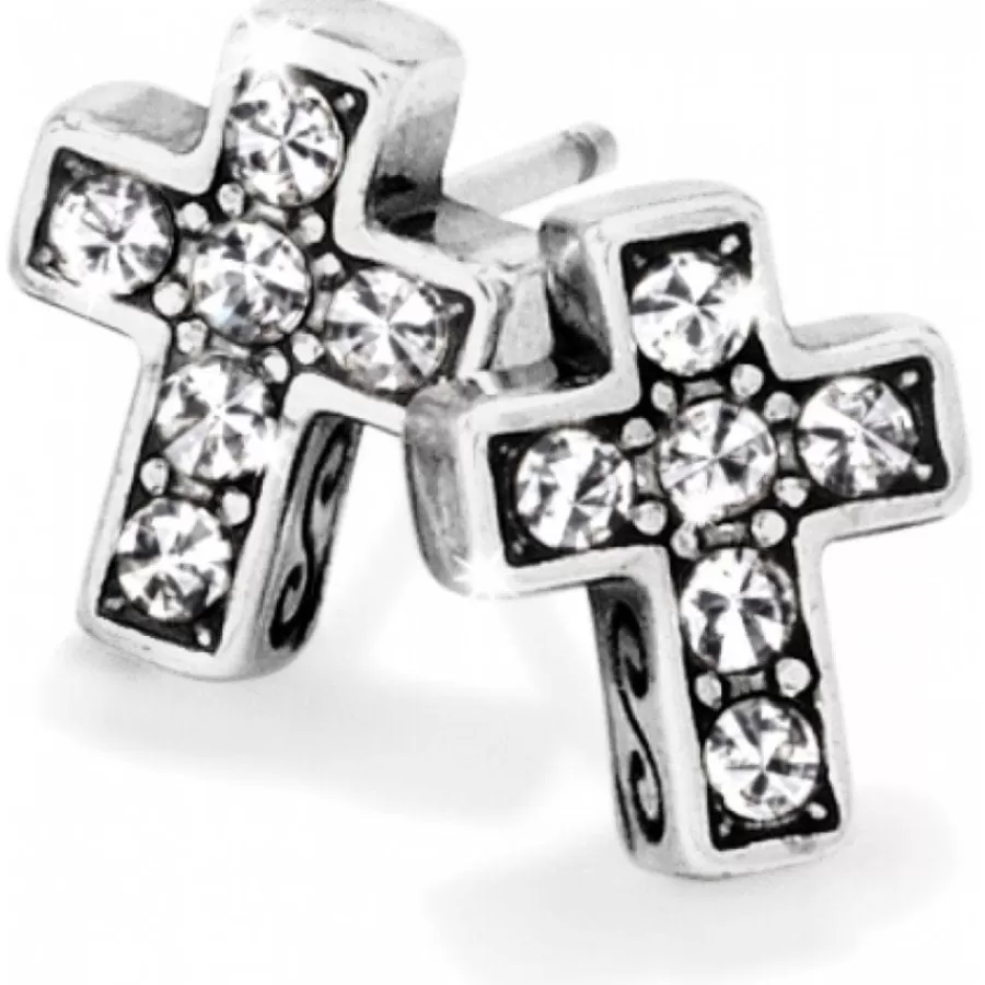 Earrings>Brighton Starry Night Cross Mini Post Earrings Silver