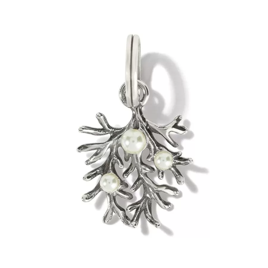 Charms>Brighton Sunset Cove Coral Charm Silver-Pearl